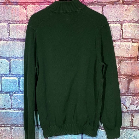 Club Room Men’s XXL Green Quarter-Zip Sweater 100% Cotton Knit Pullover - Picture 5 of 8